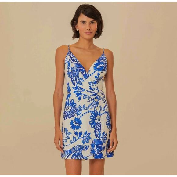 Farm Rio Floral Birds Mini Dress - Picture 1 of 5